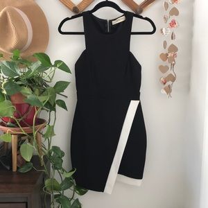 Asymmetrical Black and White Dress